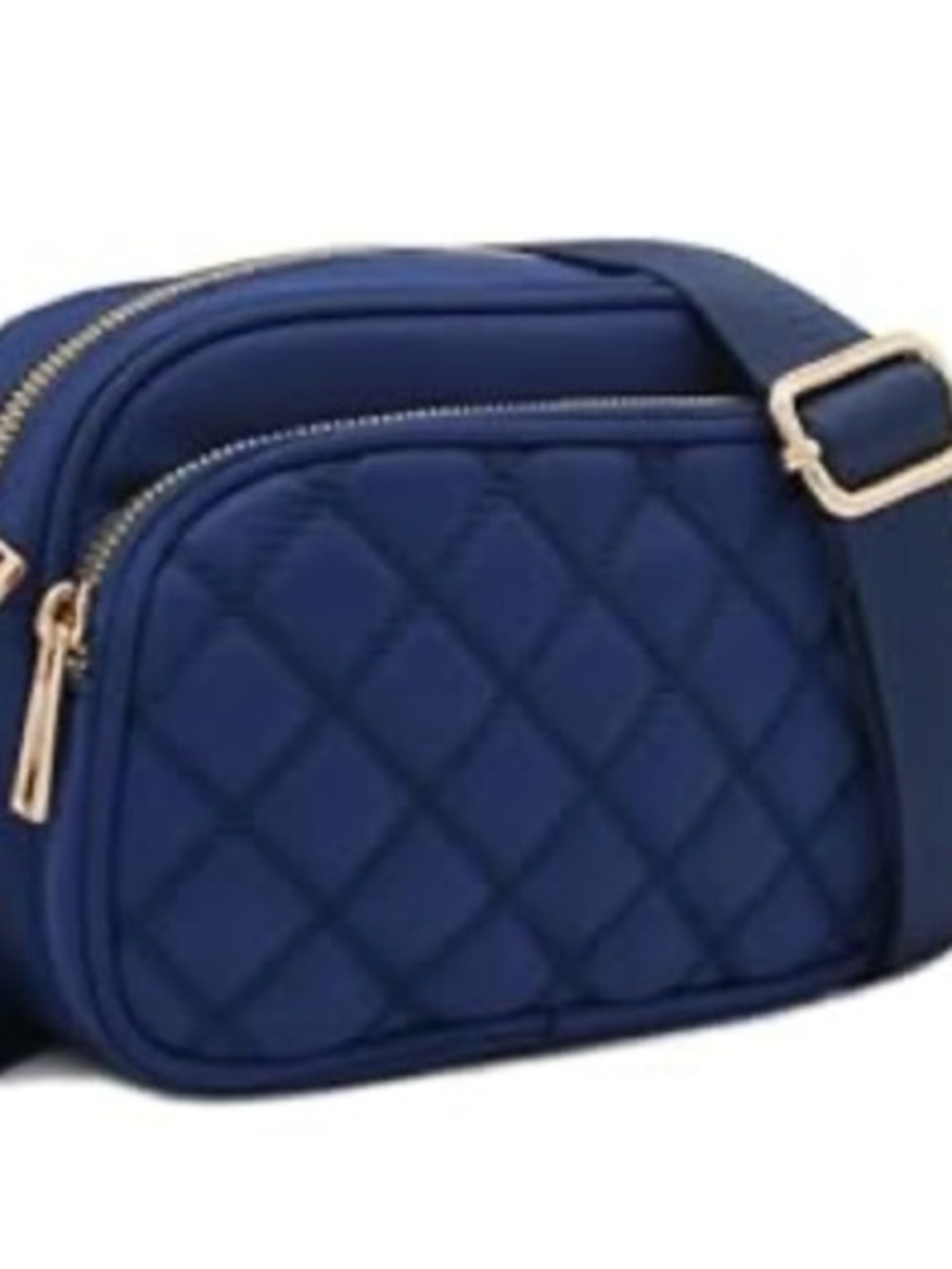 Navy Crossbody Bag with Gold Hardware with extra patriotic strap